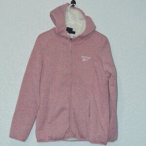 Womens Reebok Pink Zip-Up Hoodie Size L (100% polyester)